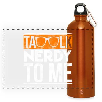 Talk Nerdy To Me Retro Orange Sunglasses Art - Panorama Trinkflasche mit Karabiner 750 ml - Orange - Vorne