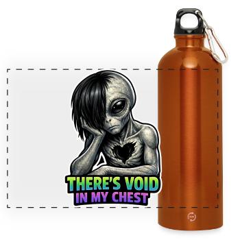 Alien-liebhaber, Lustiger Alien, Süßer Alien, Emo, - Panorama Trinkflasche mit Karabiner 750 ml - Orange - Vorne