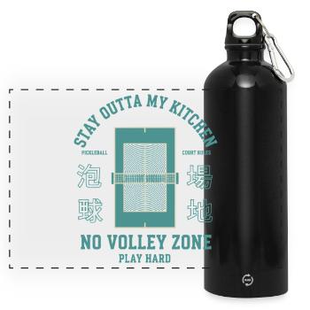 Joueur drôle de pickleball Reste hors de ma cuisine Non - Gourde panoramique avec mousqueton 750 ml - noir - Devant