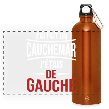j'ai fais un cauchemar j'étais de gauche - Gourde panoramique avec mousqueton 750 ml - orange - Devant