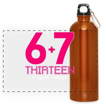 13. Geburtstags-Shirt Lustiges Meme 67 Geburtstag 13 - Panorama Trinkflasche mit Karabiner 750 ml - Orange - Vorne