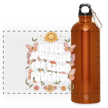 Graphique inspirant de fan papillon - Gourde panoramique avec mousqueton 750 ml - orange - Devant