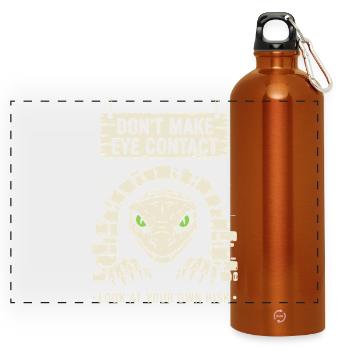 Bazyliszek Schau auf dein eigenes Risiko - Panorama Trinkflasche mit Karabiner 750 ml - Orange - Vorne