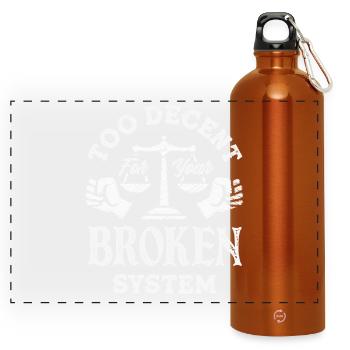 Radikalisiert Durch Grundlegenden - Panorama Trinkflasche mit Karabiner 750 ml - Orange - Vorne