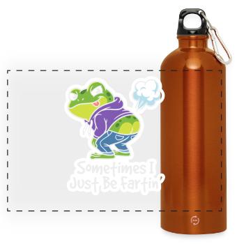 Giggle Frog Hoodie Saying - Panoramic Drinks Bottle with Carabiner 750 ml - burnt orange - Front