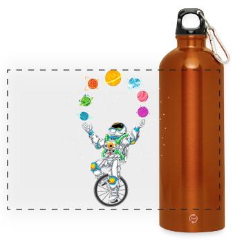 Chemise d’astronaute jonglant avec les planètes - Gourde panoramique avec mousqueton 750 ml - orange - Devant