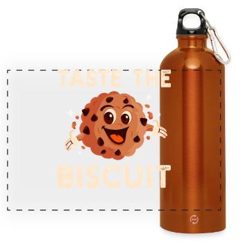 Taste the Biscuit Buddy - Panoramic Drinks Bottle with Carabiner 750 ml - burnt orange - Front