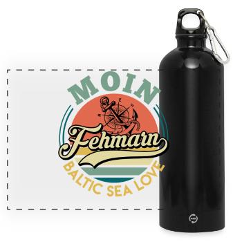 Île de Fehmarn MOIN FEHMARN MER BALTIQUE AMOUR Drôle - Gourde panoramique avec mousqueton 750 ml - noir - Devant