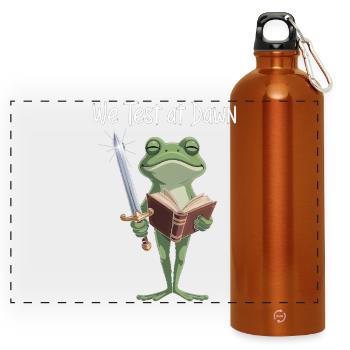 Dawn Quest Frog Sword & Tome - Panoramic Drinks Bottle with Carabiner 750 ml - burnt orange - Front