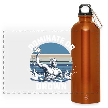 Motif de water-polo dominant ou noyé - Gourde panoramique avec mousqueton 750 ml - orange - Devant
