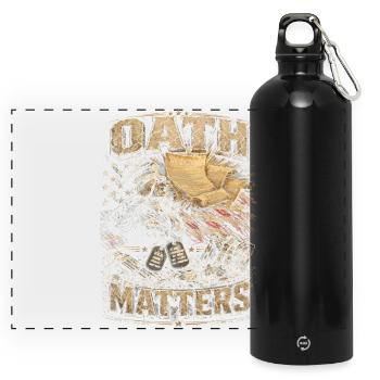 Veterans Day for Democrats Oath Matters - Panoramic Drinks Bottle with Carabiner 750 ml - black - Front