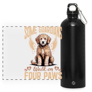 Race de chien Goldendoodle - Gourde panoramique avec mousqueton 750 ml - noir - Devant