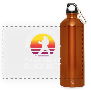 Fille Retro ceinture noire de Karaté Arts Martiaux - Gourde panoramique avec mousqueton 750 ml - orange - Devant