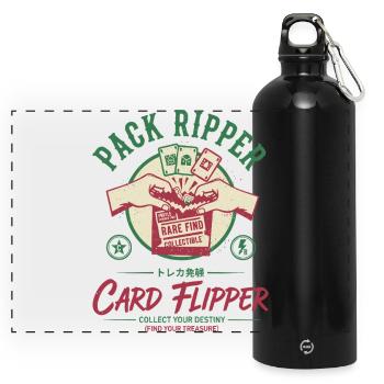 Pack Ripper Card Flipper Rare Find Collectible - Panoramic Drinks Bottle with Carabiner 750 ml - black - Front