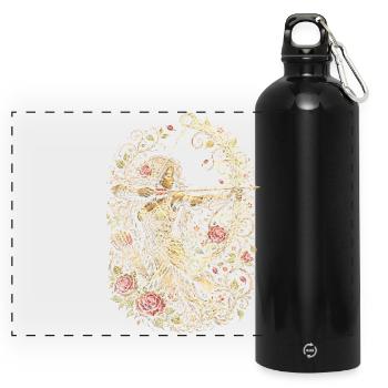 Archer à l’arc - Gourde panoramique avec mousqueton 750 ml - noir - Devant