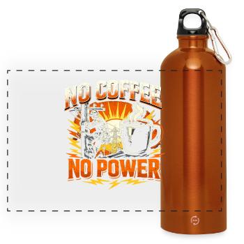 Méfiez-vous du Lineman sans café - Gourde panoramique avec mousqueton 750 ml - orange - Devant