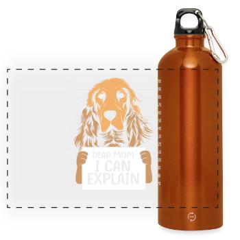 Maman Cocker Spaniel Maman de chien - Gourde panoramique avec mousqueton 750 ml - orange - Devant
