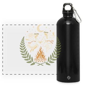 Kupala-Nachttanz - Panorama Trinkflasche mit Karabiner 750 ml - Schwarz - Vorne