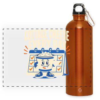 Cadeau de collation riche en protéines pour les amateurs de gastronomie - Gourde panoramique avec mousqueton 750 ml - orange - Devant