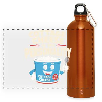 Proteinreiches Snack-geschenk Für Feinschmecker - Panorama Trinkflasche mit Karabiner 750 ml - Orange - Vorne