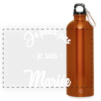 HOCHZEIT. ZUKÜNFTIGE BRAUT - Panorama Trinkflasche mit Karabiner 750 ml - Orange - Vorne