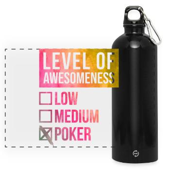 poker - Gourde panoramique avec mousqueton 750 ml - noir - Devant
