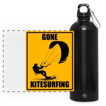 Gone Kitesurfing Vintage Kiteboarding Design Chemise - Gourde panoramique avec mousqueton 750 ml - noir - Devant