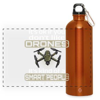 Ce n'est pas grave si vous n'aimez pas les drones - Gourde panoramique avec mousqueton 750 ml - orange - Devant