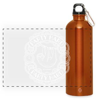 Party Hard Napping Faultier - Panorama Trinkflasche mit Karabiner 750 ml - Orange - Vorne