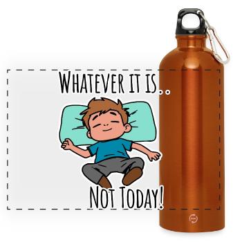 No matter what it is about - not today! - Panoramic Drinks Bottle with Carabiner 750 ml - burnt orange - Front