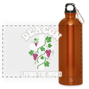 Kirchlicher Ordensdiakonkreuz Christian - Panorama Trinkflasche mit Karabiner 750 ml - Orange - Vorne