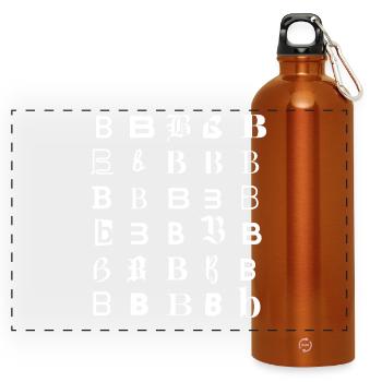 Typographie Lettre B Mosaïque de glyphes - Gourde panoramique avec mousqueton 750 ml - orange - Devant