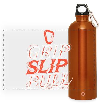 Grip Slip Sweater Dynamic Typography - Panoramic Drinks Bottle with Carabiner 750 ml - burnt orange - Front