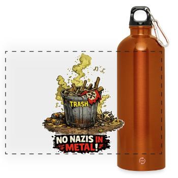 Rechte Mülltonne - Panorama Trinkflasche mit Karabiner 750 ml - Orange - Vorne