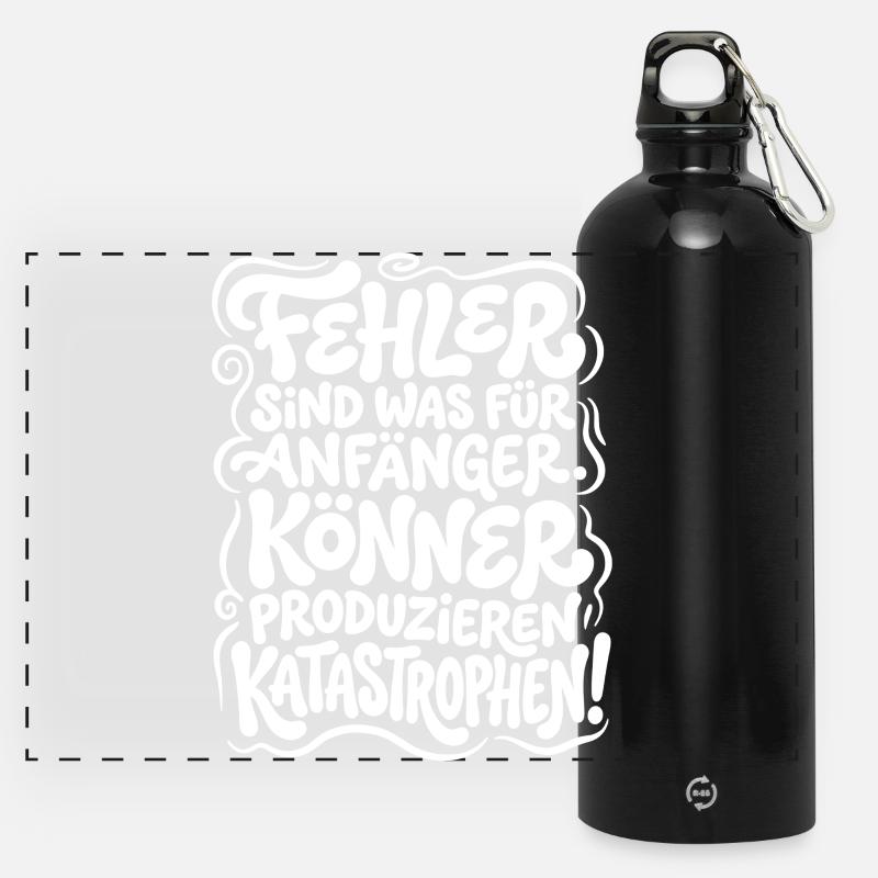 Experts produce catastrophes - Panoramic Drinks Bottle with Carabiner 750 ml - black