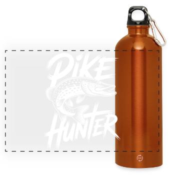 Pike Fishing - Panoramic Drinks Bottle with Carabiner 750 ml - burnt orange - Front