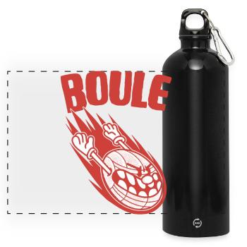 Boules volantes pour les joueurs de boules Bouler - Gourde panoramique avec mousqueton 750 ml - noir - Devant