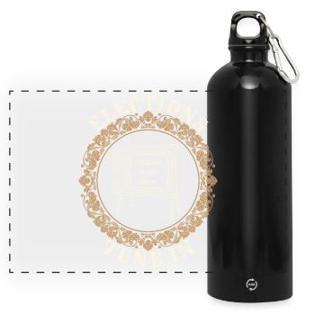 Retro Election TV Satire - Panoramic Drinks Bottle with Carabiner 750 ml - black - Front