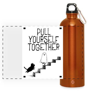 Pull yourself together - Panoramic Drinks Bottle with Carabiner 750 ml - burnt orange - Front