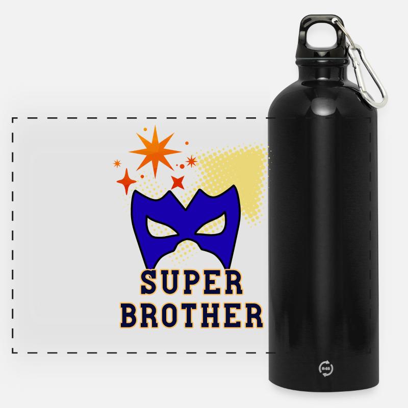 Super-Bruder - Panorama Trinkflasche mit Karabiner 750 ml - Schwarz