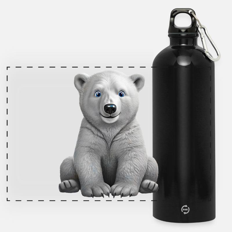 Eisbaer - Gourde panoramique avec mousqueton 750 ml - noir