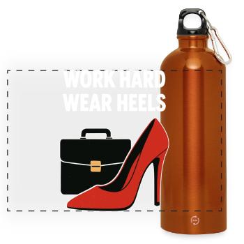 Business Babe : Talons à la Travail Dur - Gourde panoramique avec mousqueton 750 ml - orange - Devant