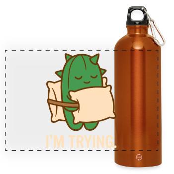 Prickly But Trying - Panoramic Drinks Bottle with Carabiner 750 ml - burnt orange - Front