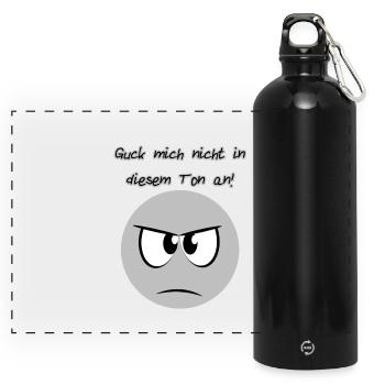 Nicht in diesem Ton - Panorama Trinkflasche mit Karabiner 750 ml - Schwarz - Vorne