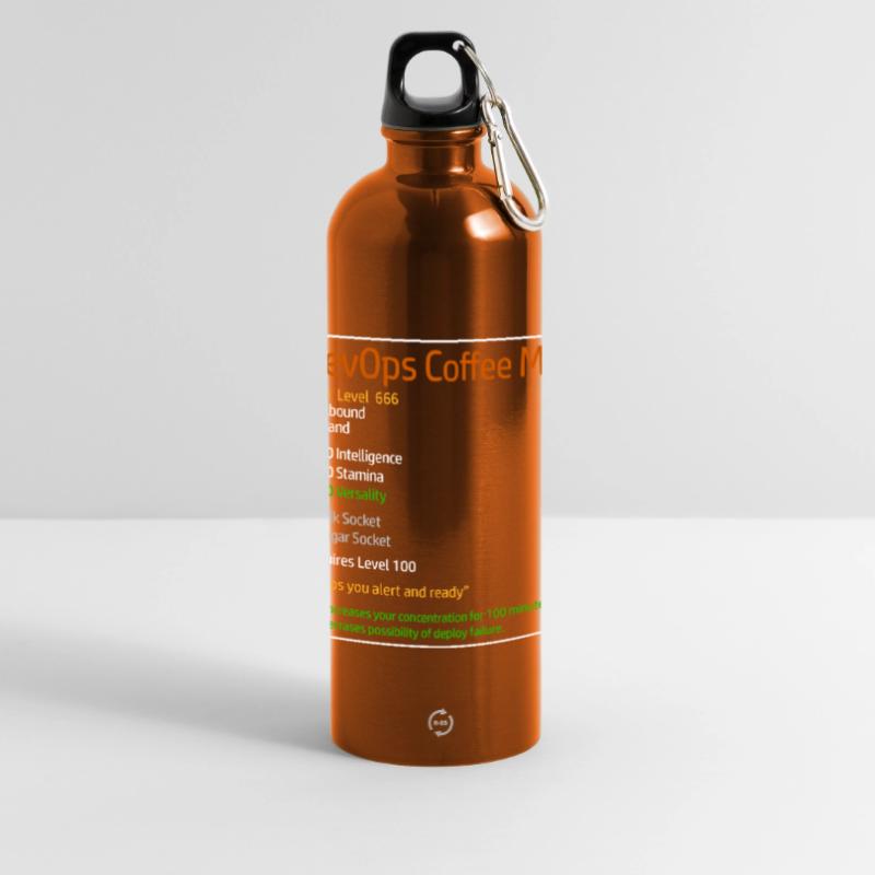 Thème d’administration système de tasse à café DevOps Gourde panoramique avec mousqueton 750 ml