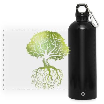 Roots - Panoramic Drinks Bottle with Carabiner 750 ml - black - Front