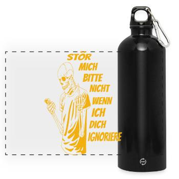Do not disturb - Panoramic Drinks Bottle with Carabiner 750 ml - black - Front