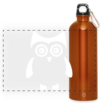 weiße Eule Vogel weiß - Panorama Trinkflasche mit Karabiner 750 ml - Orange - Vorne