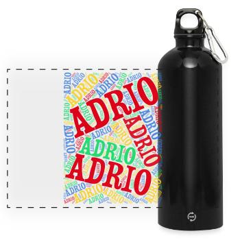t-shirt Adrio word cloud t-shirt gift idea t-shirt - Panoramic Drinks Bottle with Carabiner 750 ml - black - Front