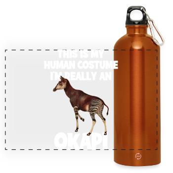 Okapi Zoo Expedition - Panorama Trinkflasche mit Karabiner 750 ml - Orange - Vorne